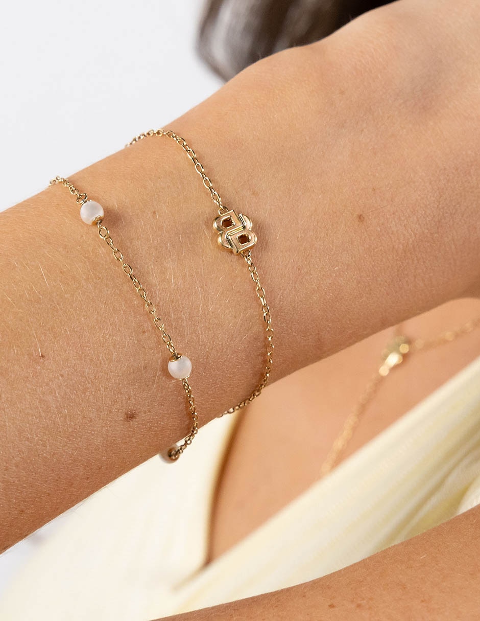 Pulsera con imitación perla Double B Mirelle acabado brillante 5