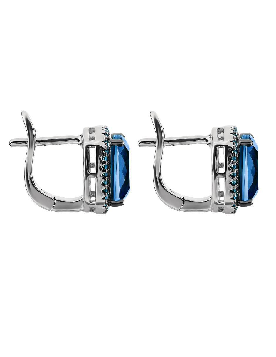 Aretes y collar de plata P 925 zafiro 4