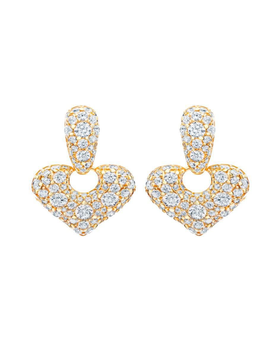 Aretes y collar de corazón de plata P 925 zirconia 2