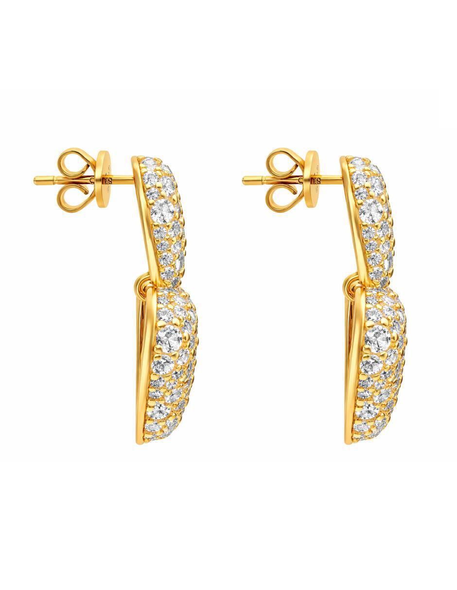 Aretes y collar de corazón de plata P 925 zirconia 4