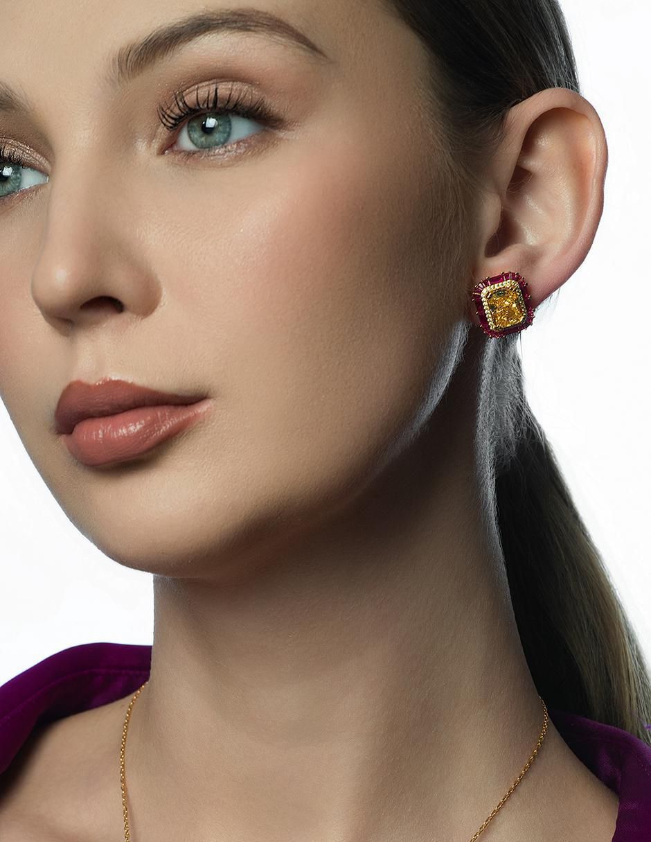 Aretes y collar de plata P 925 zirconia 7