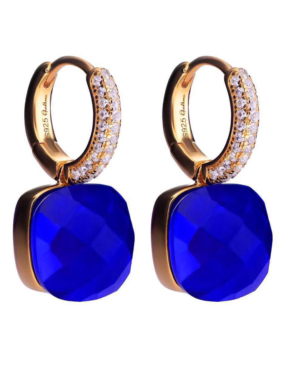 Aretes y collar de plata P 925 zafiro 3