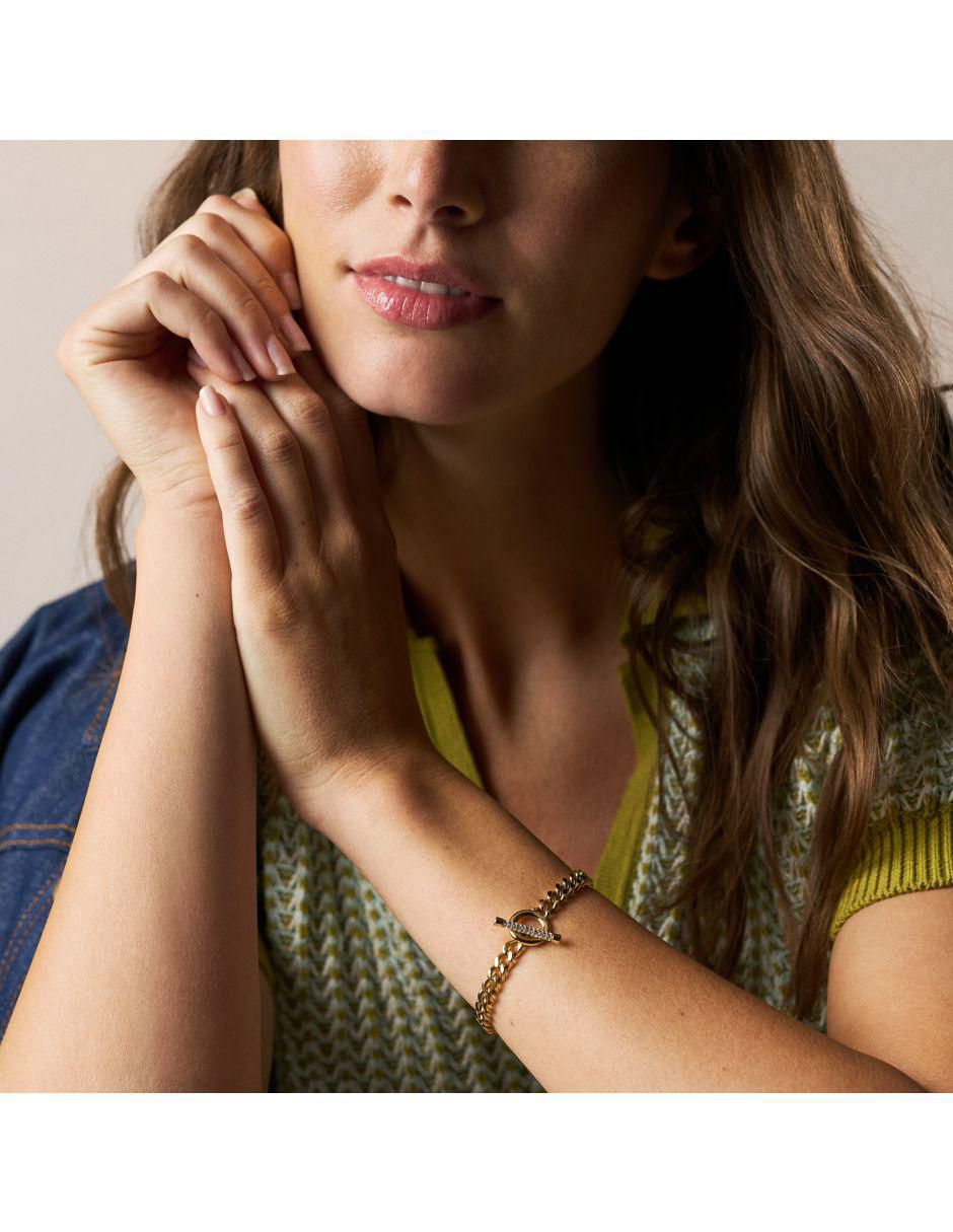 Pulsera con cristal Carlie T-Bar acabado pulido 5