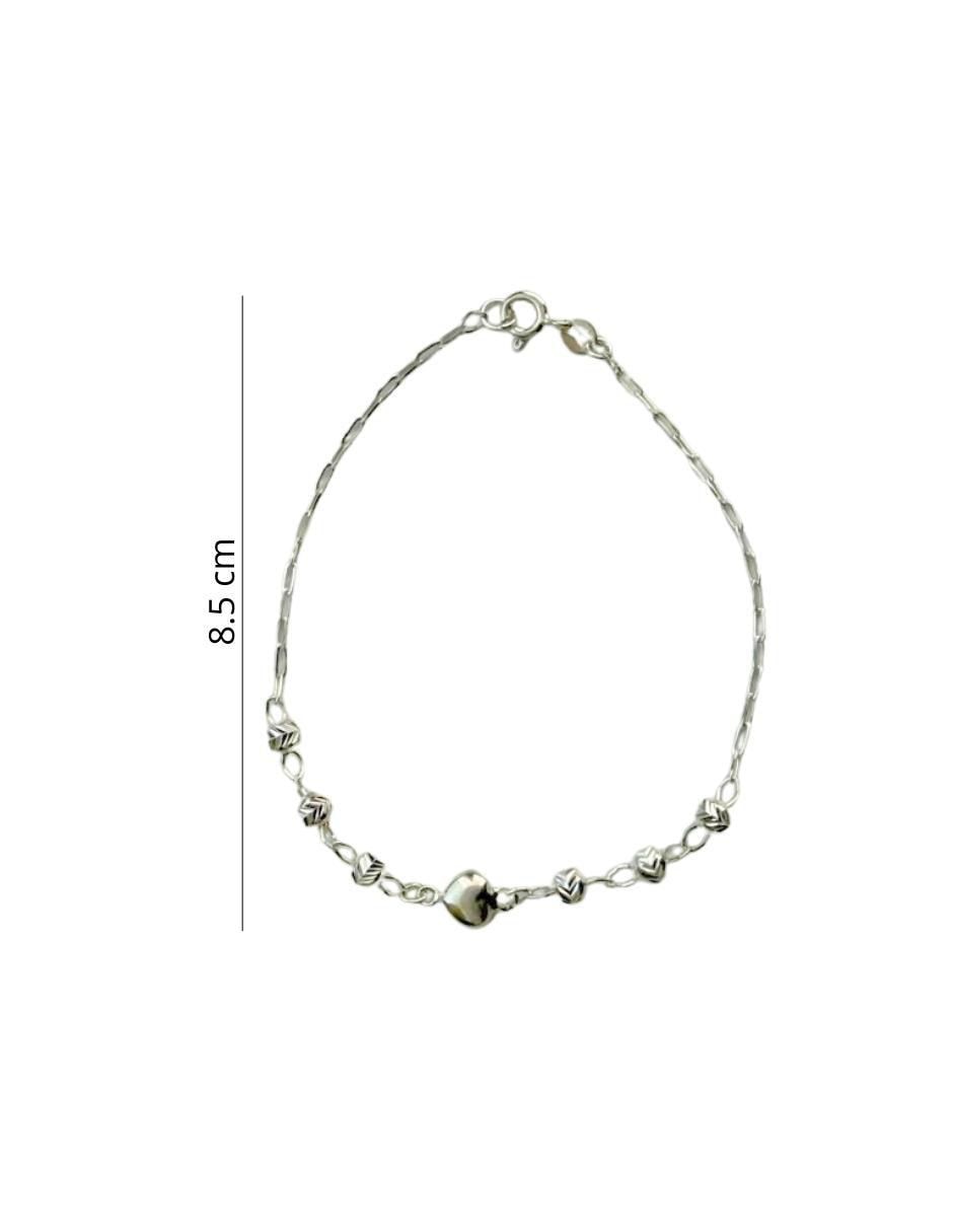 Collar y pulsera de corazón de plata P 925 3