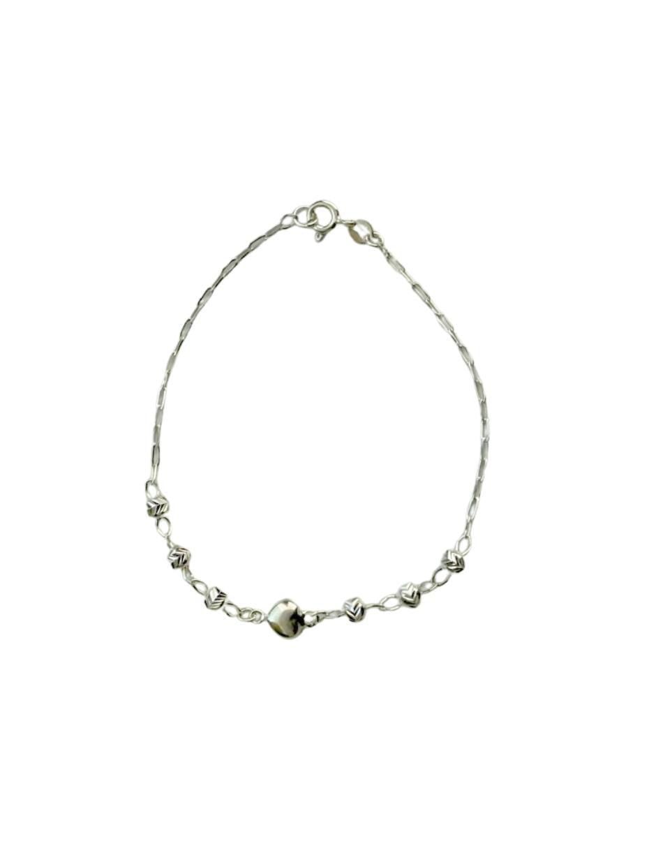 Collar y pulsera de corazón de plata P 925 5
