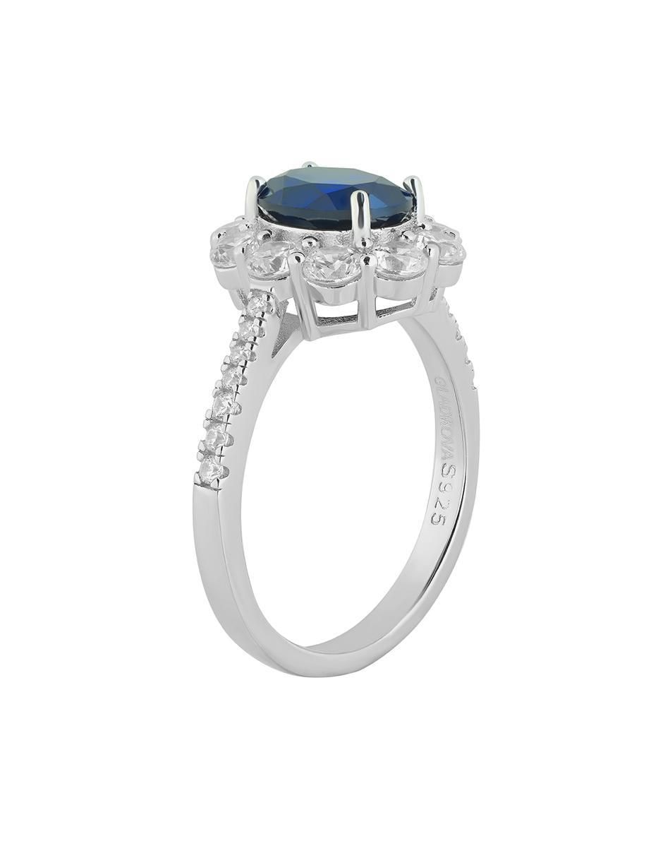 Anillo P 925 de plata zafiro brillante 2