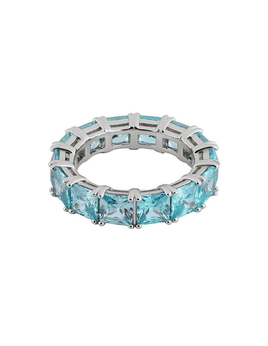 Anillo p 925 de plata aguamarina brillante