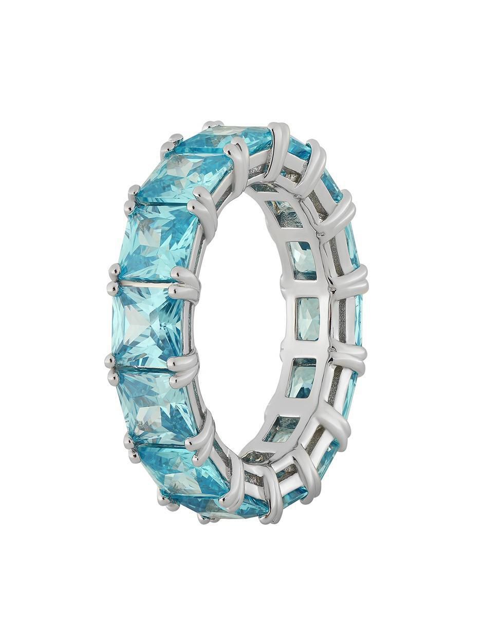 Anillo p 925 de plata aguamarina brillante 2