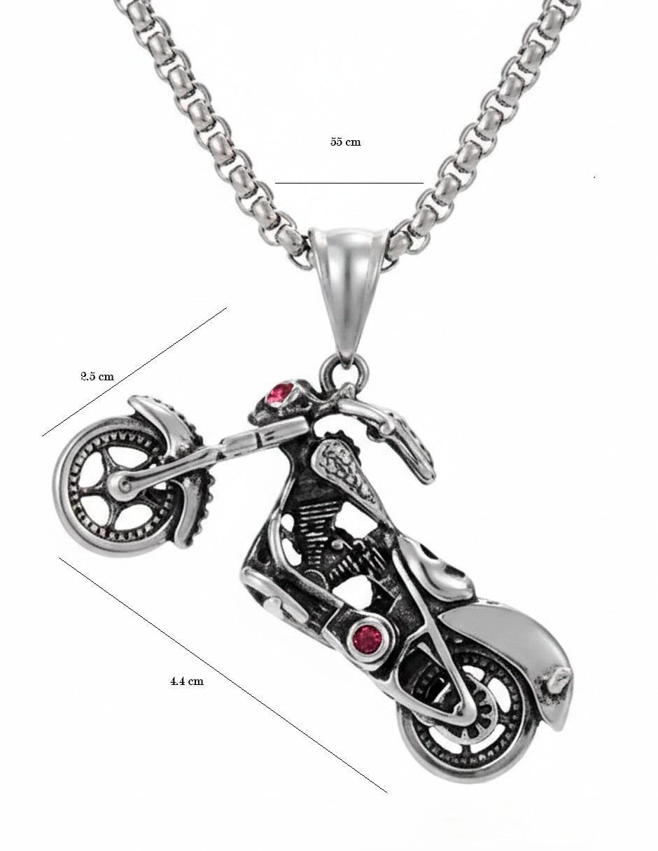 Collar con dije de calavera Biker 4