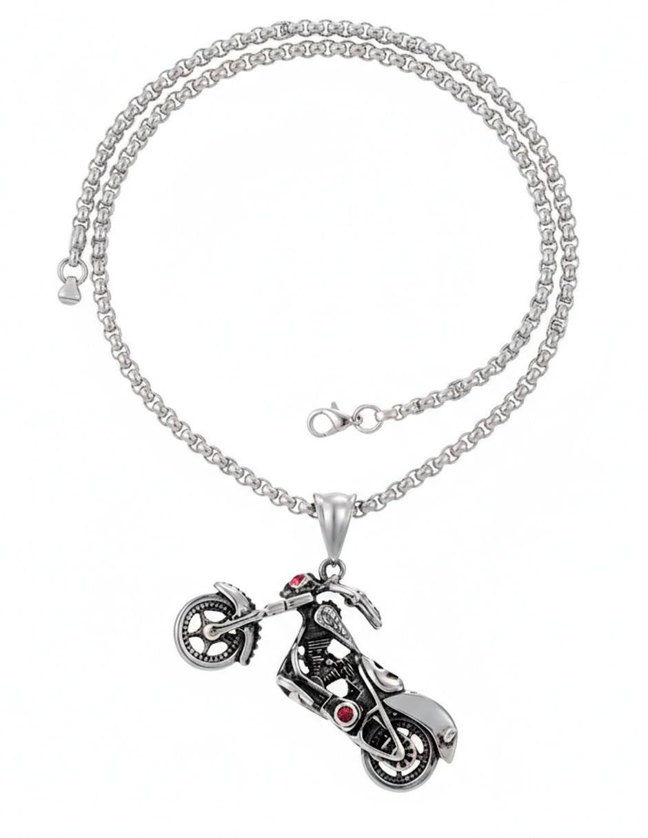 Collar con dije de calavera Biker 3