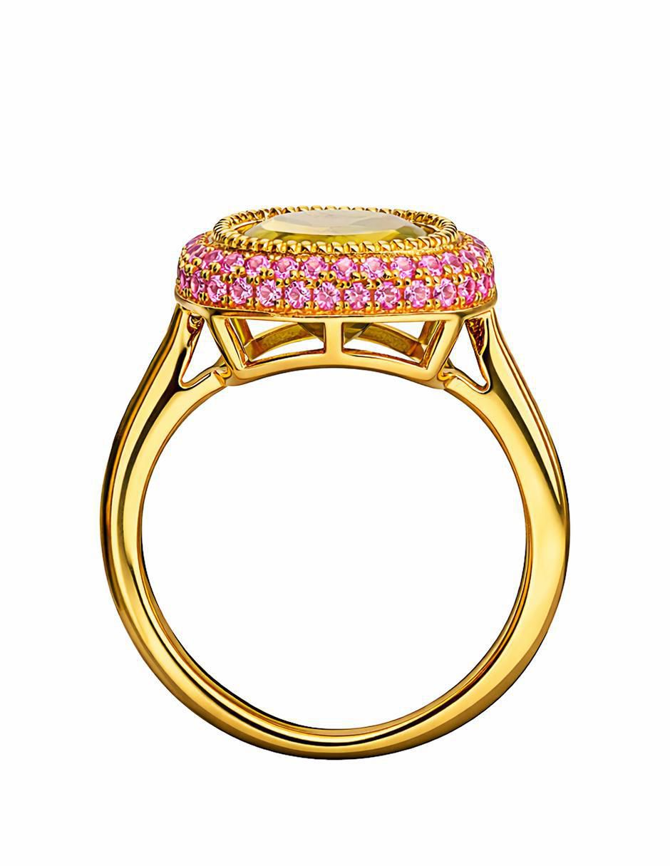 Anillo P 925 de plata peridoto chapa de oro 3