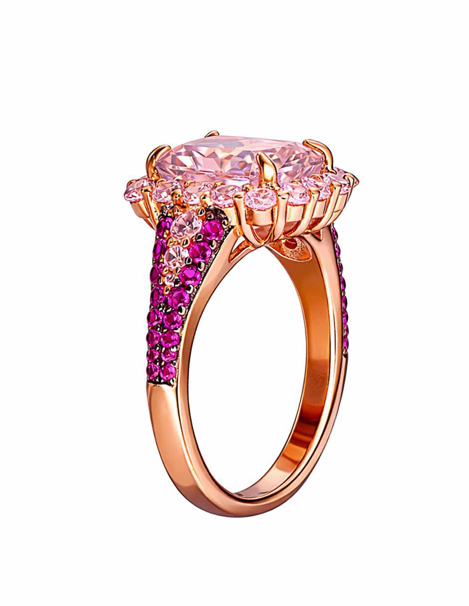 Anillo P 925 de plata zirconia chapa de oro 2