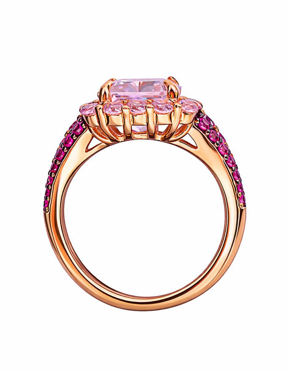 Anillo P 925 de plata zirconia chapa de oro 3