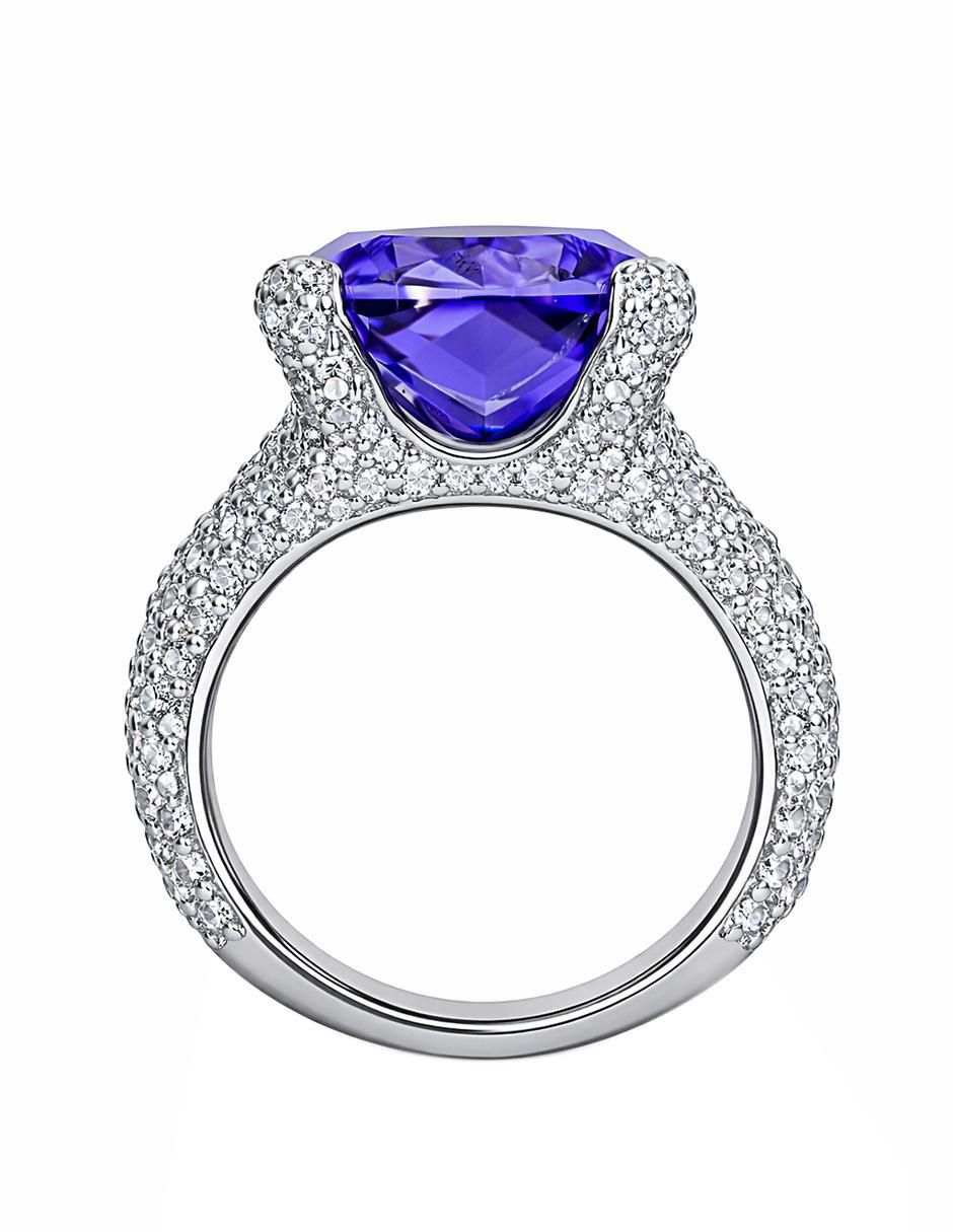 Anillo P 925 de plata zafiro pavé 3