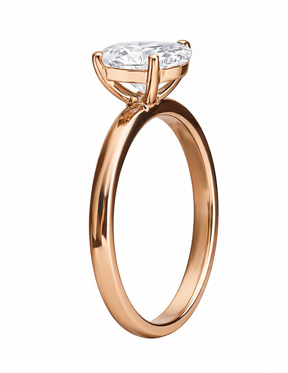 Anillo 14 k de oro amarillo moissanita brillante 2