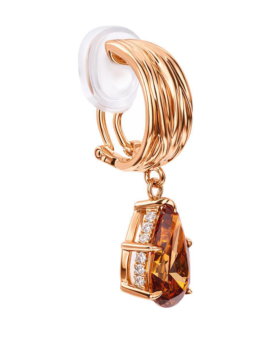 Arete individual de gota de oro amarillo 18 k con acabado brillante 2