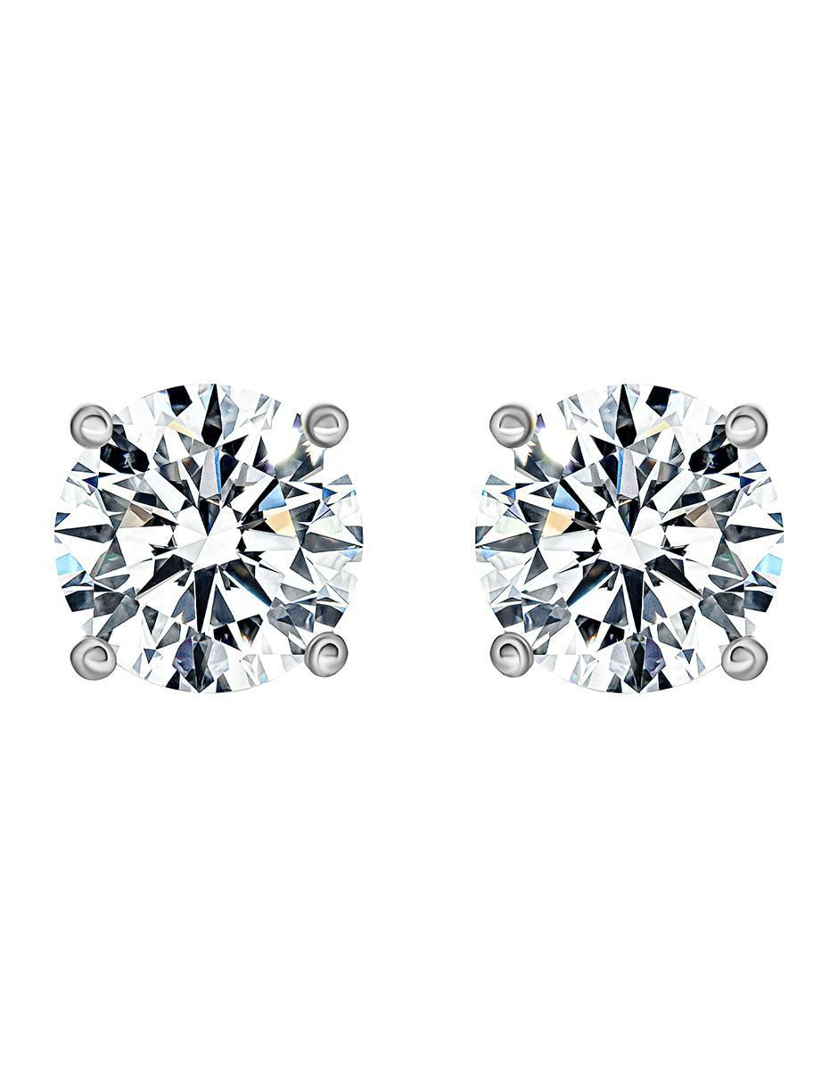 Broqueles circulares de plata P 925 con acabado brillante moissanita Broqueles circulares de plata P 925 con acabado brillante moissanita