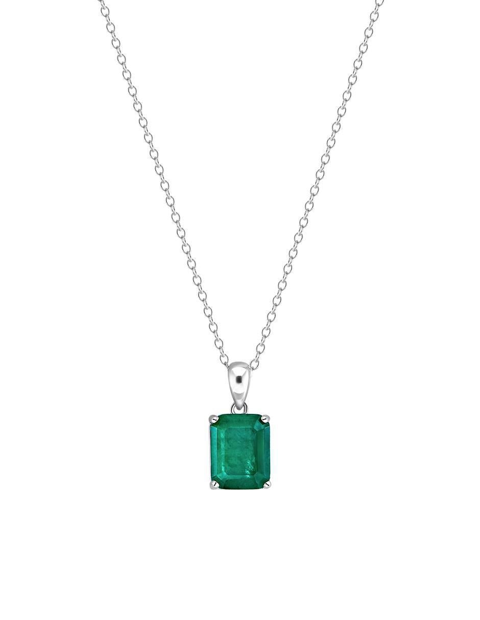 Collar con dije rectangular de plata P 925