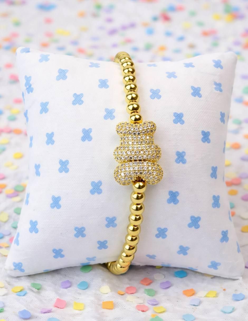 Pulsera con zirconia acabado baño de oro de 18 k 2