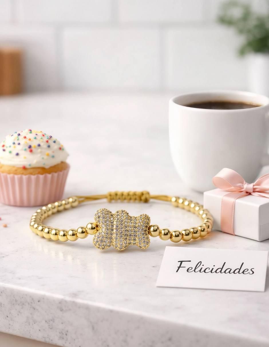 Pulsera con zirconia acabado baño de oro de 18 k 3