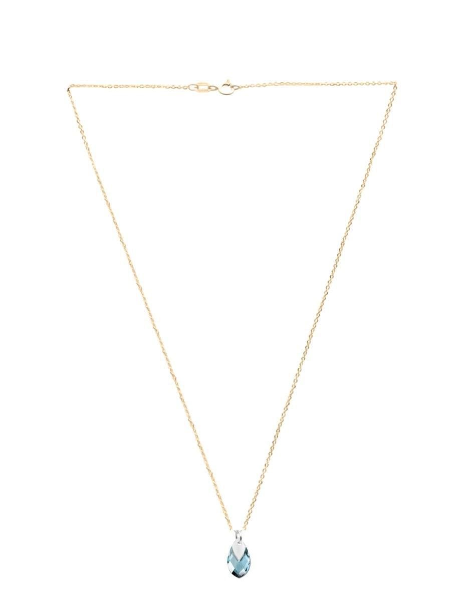 Aretes y collar de gota Aurore baño de oro 18 k cristal 7