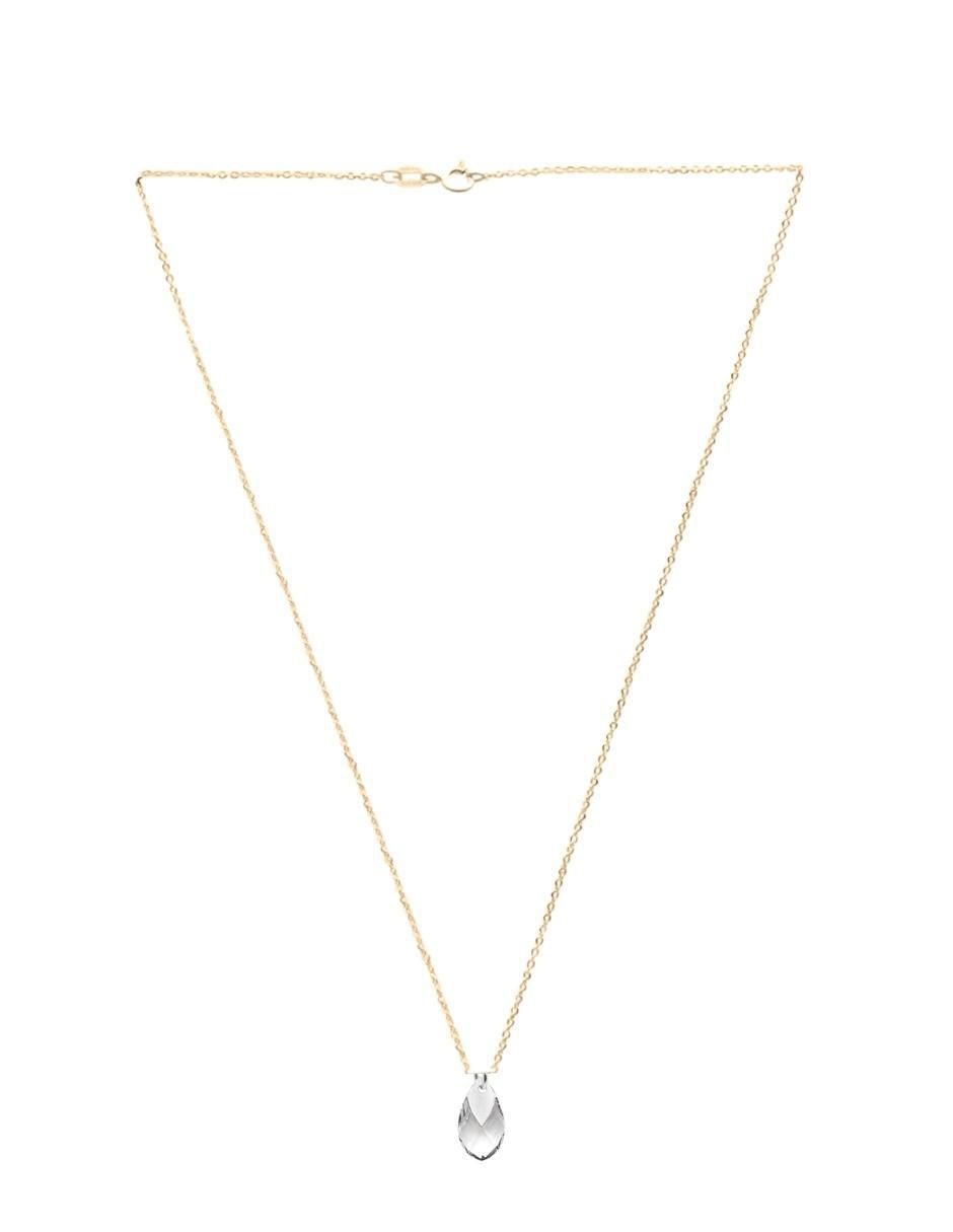 Aretes y collar de gota Aurore baño de oro 18 k cristal 7