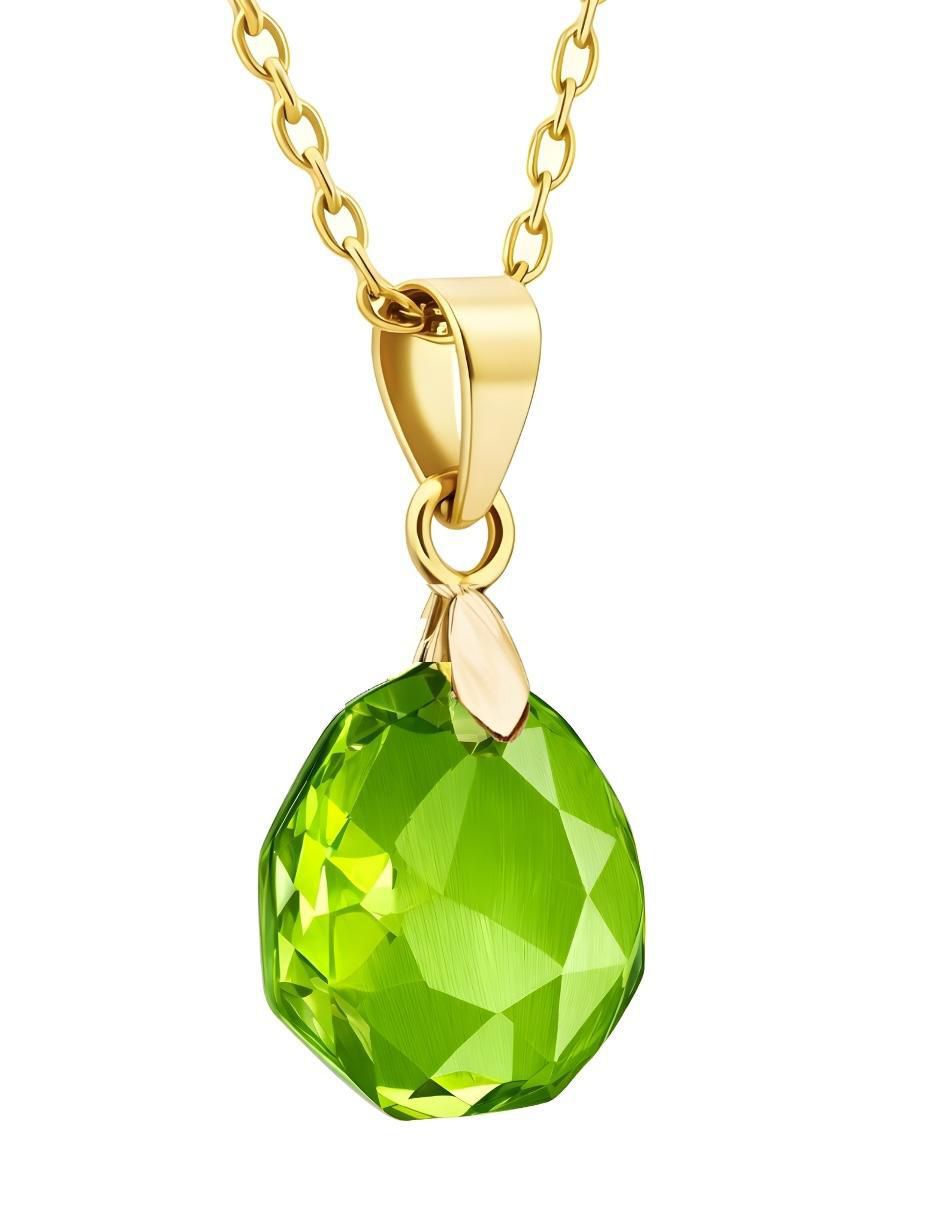 Aretes y collar de gota Aurore baño de oro 18 k cristal 3