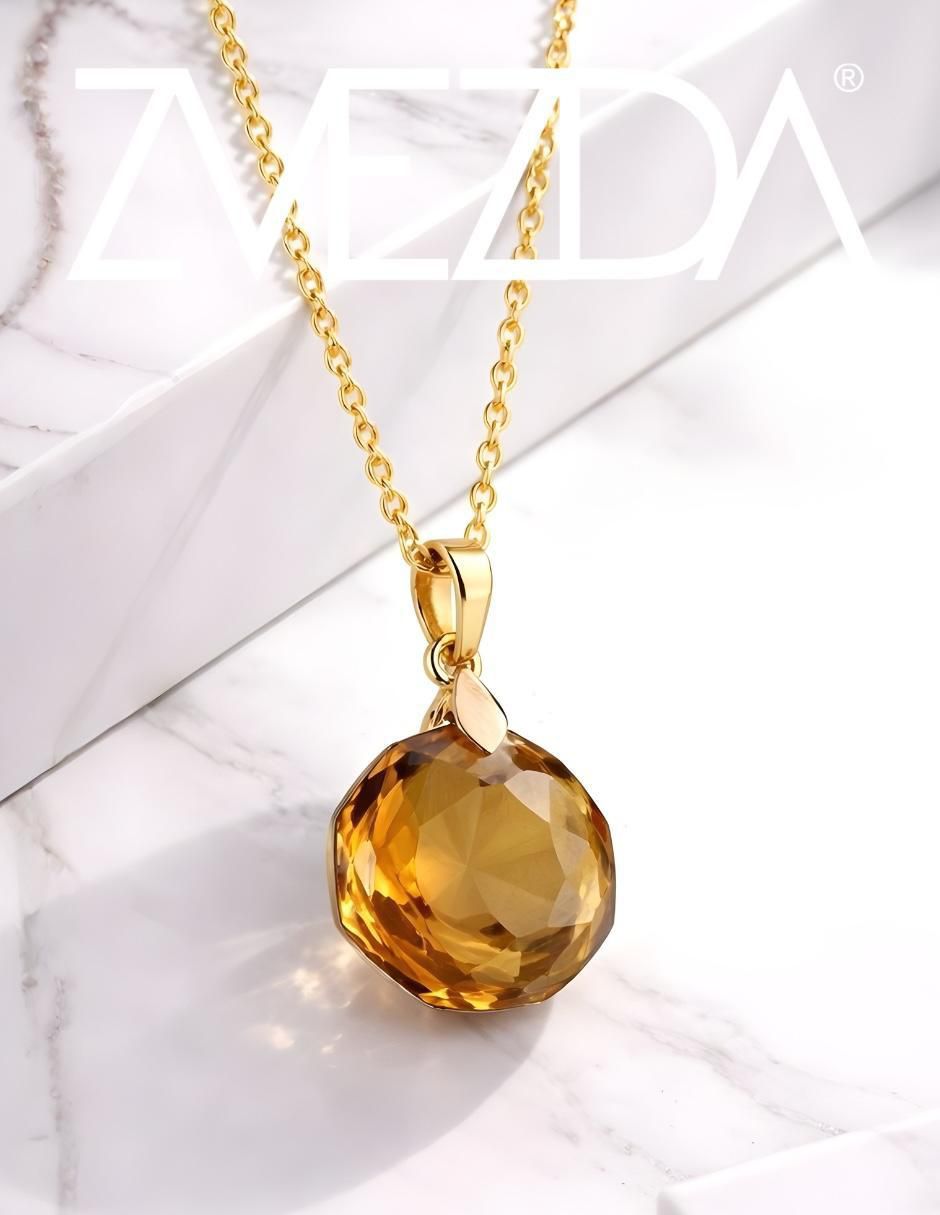 Aretes y collar de gota Aurore baño de oro 18 k cristal 2