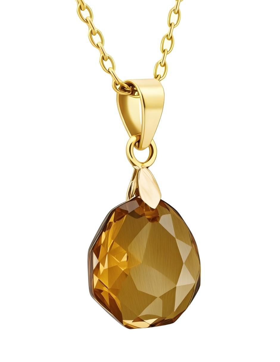 Aretes y collar de gota Aurore baño de oro 18 k cristal 3