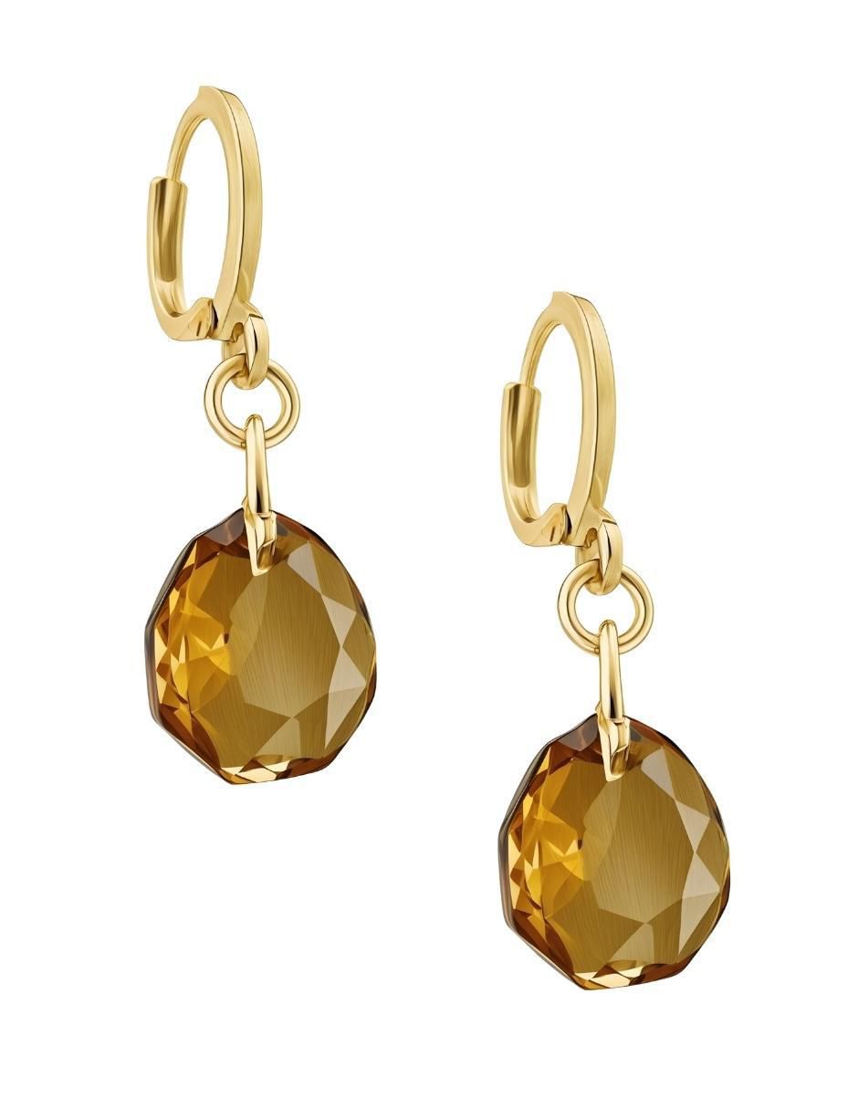 Aretes y collar de gota Aurore baño de oro 18 k cristal 4