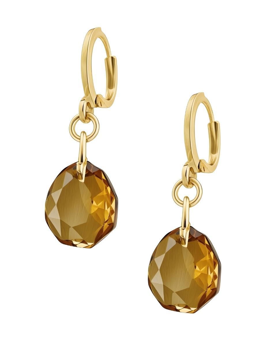 Aretes y collar de gota Aurore baño de oro 18 k cristal 5