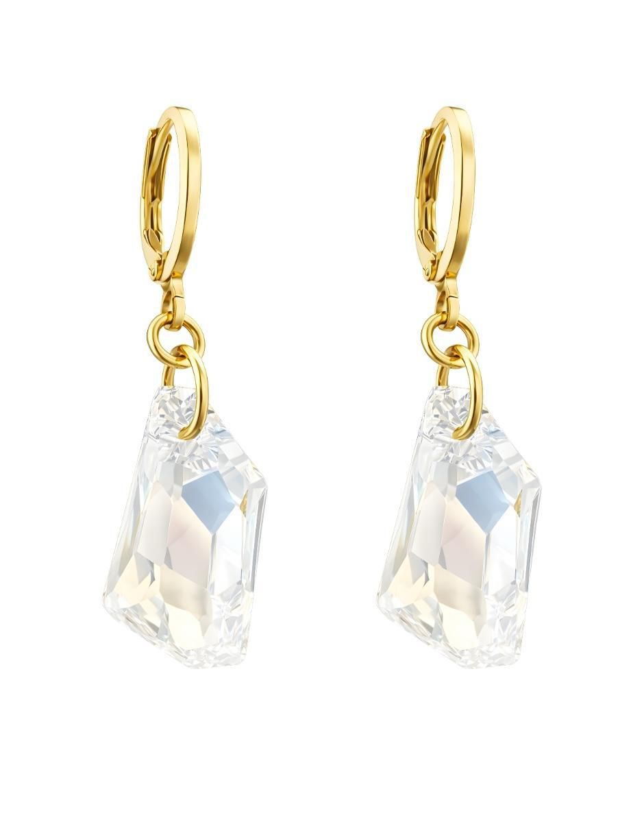 Aretes y collar Aurore baño de oro 18 k cristal 3