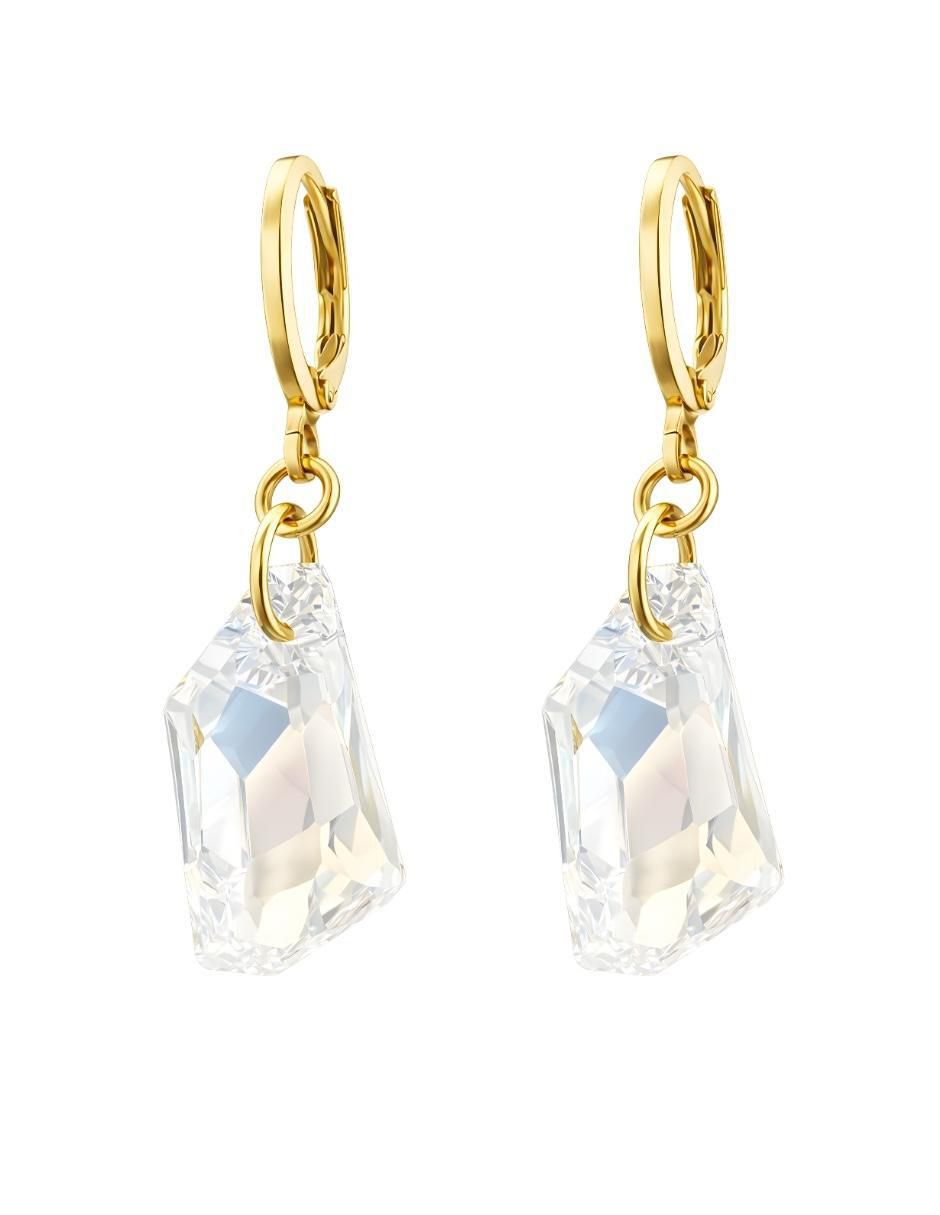 Aretes y collar Aurore baño de oro 18 k cristal 4