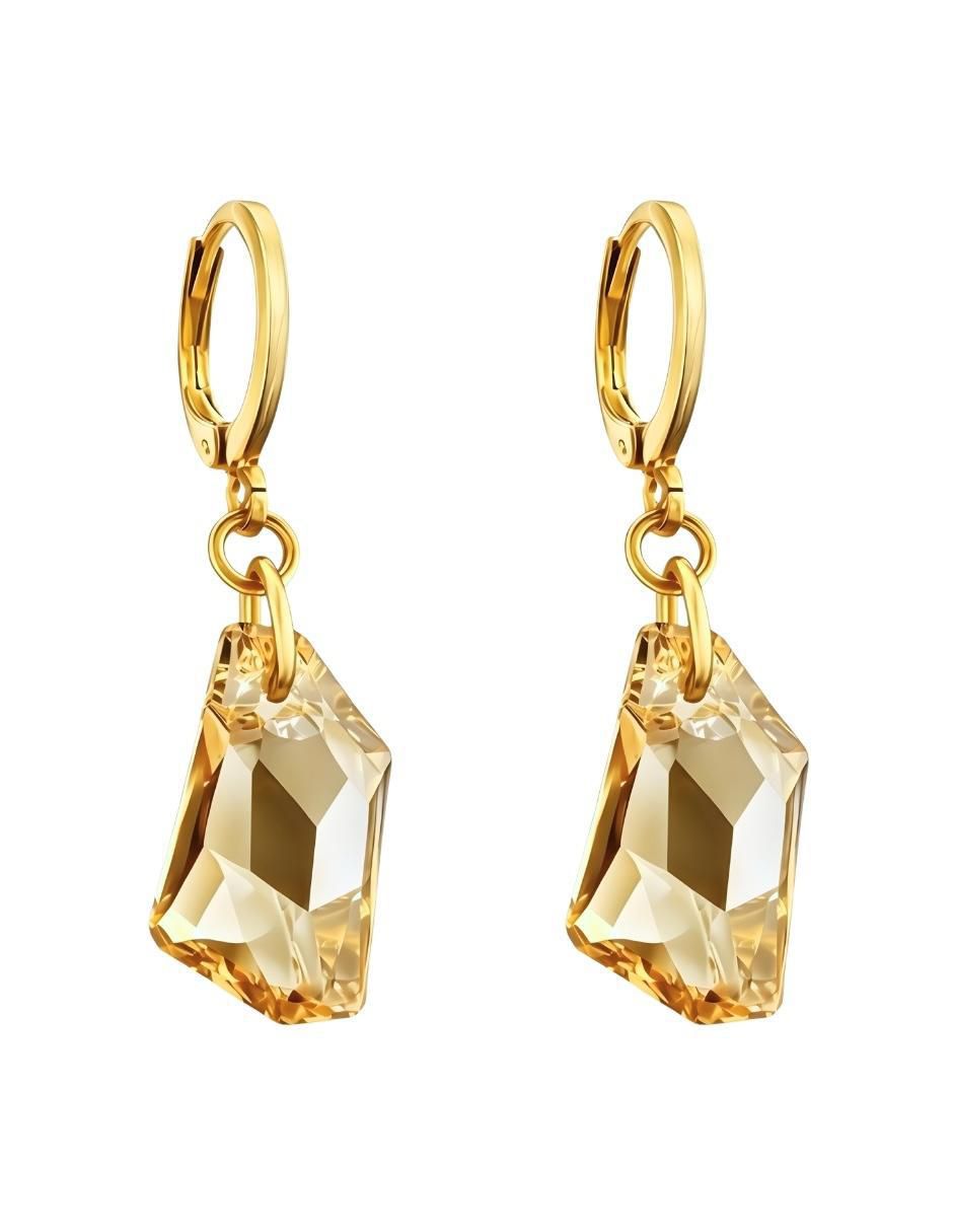Aretes y collar Aurore baño de oro 18 k cristal 3