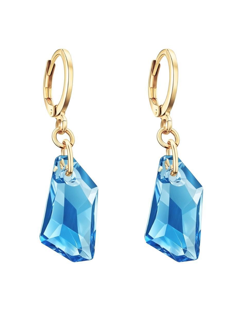 Aretes y collar Aurore baño de oro 18 k cristal 3