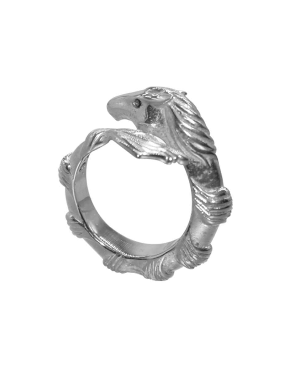 Anillo con gema de caballo México P 925 de plata zirconia pulido 1