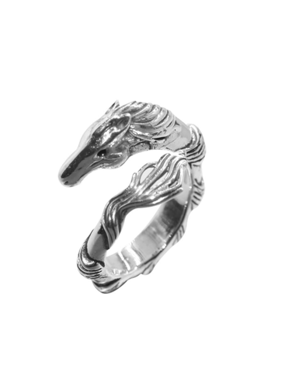 Anillo con gema de caballo México P 925 de plata zirconia pulido