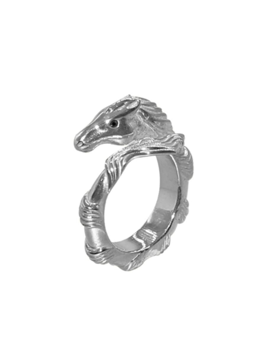 Anillo con gema de caballo México P 925 de plata zirconia pulido