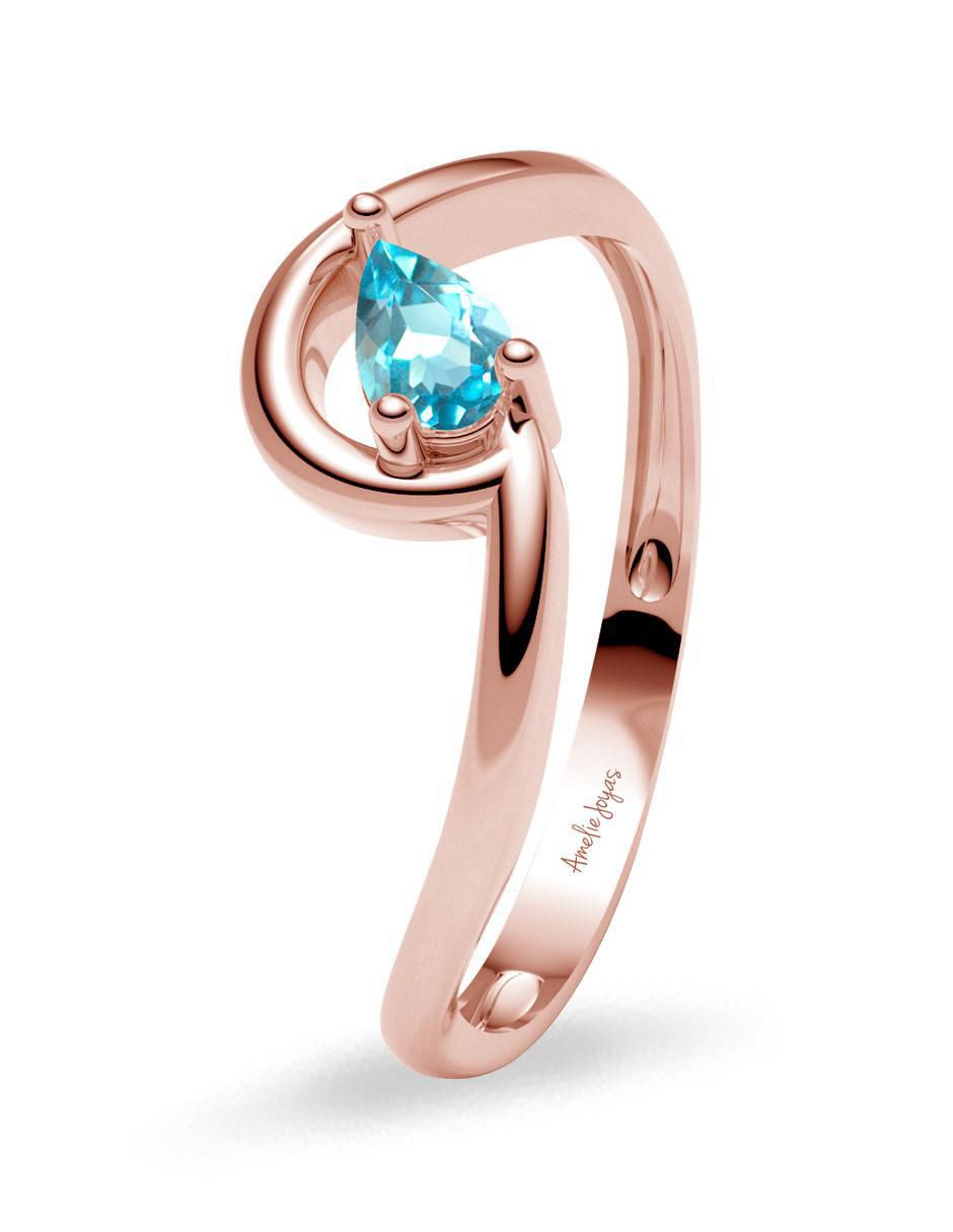 Anillo 14 k de oro zirconia brillante 2