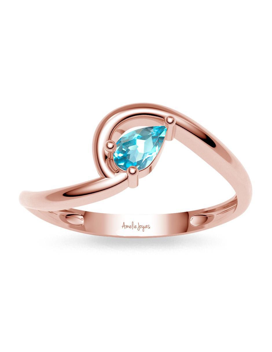 Anillo 14 k de oro zirconia brillante 4