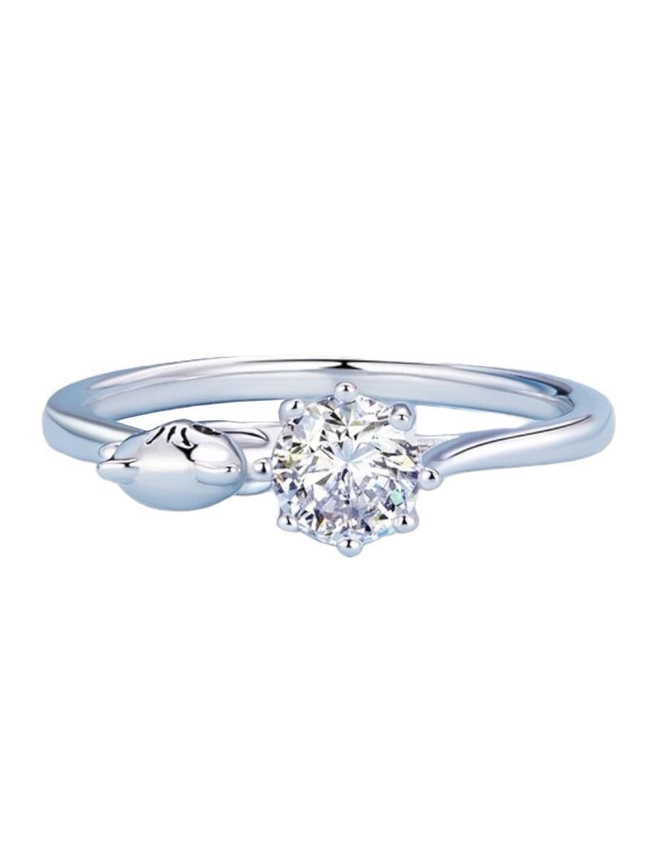 Anillo P 925 de plata zirconia brillante 1