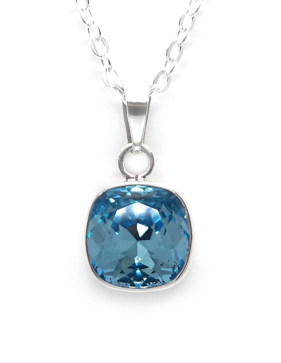 Set aretes y collar de plata P 925 cristal 2